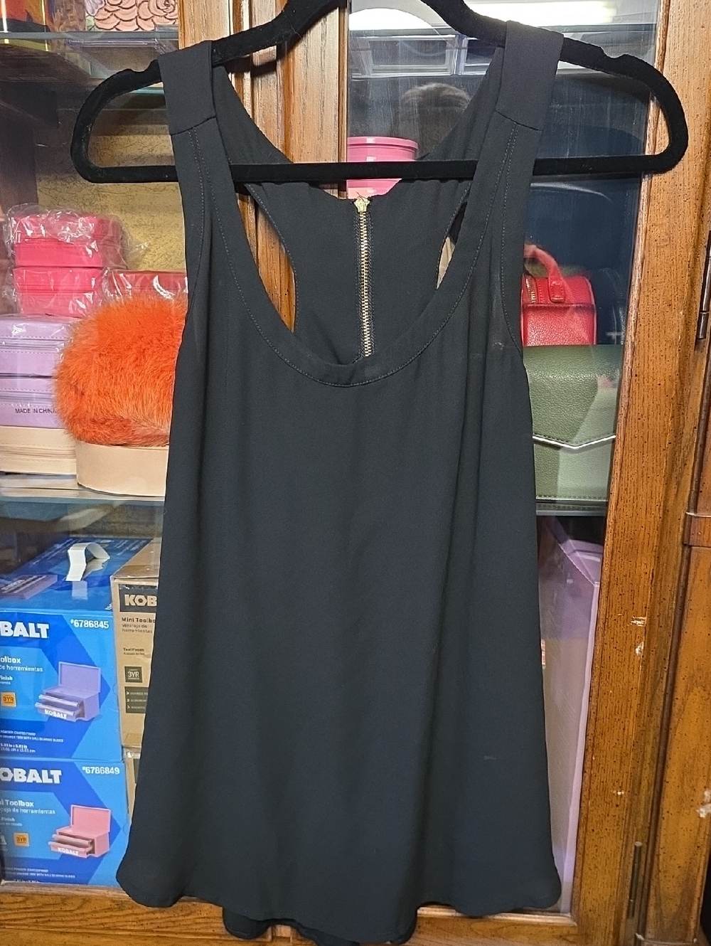 Express Black Racerback Tank Top with Back Zipper